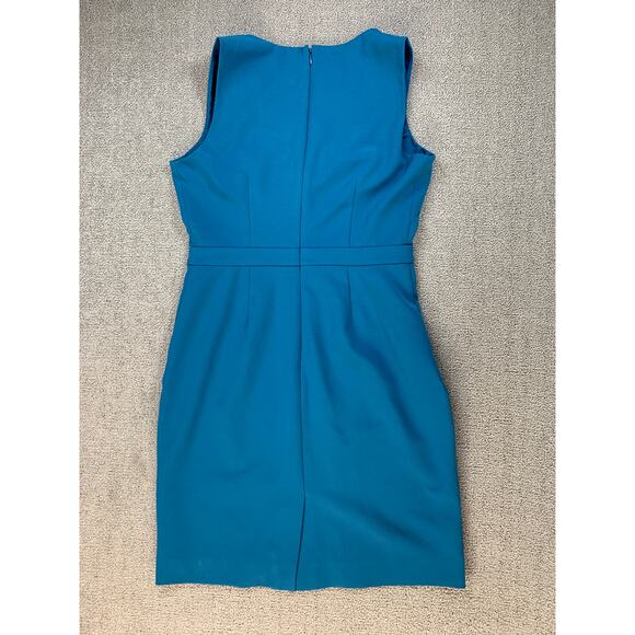J. Crew Dres Suiting Mini Sheath Career Business Classic Teal Blue Size 8 - Picture 2 of 9